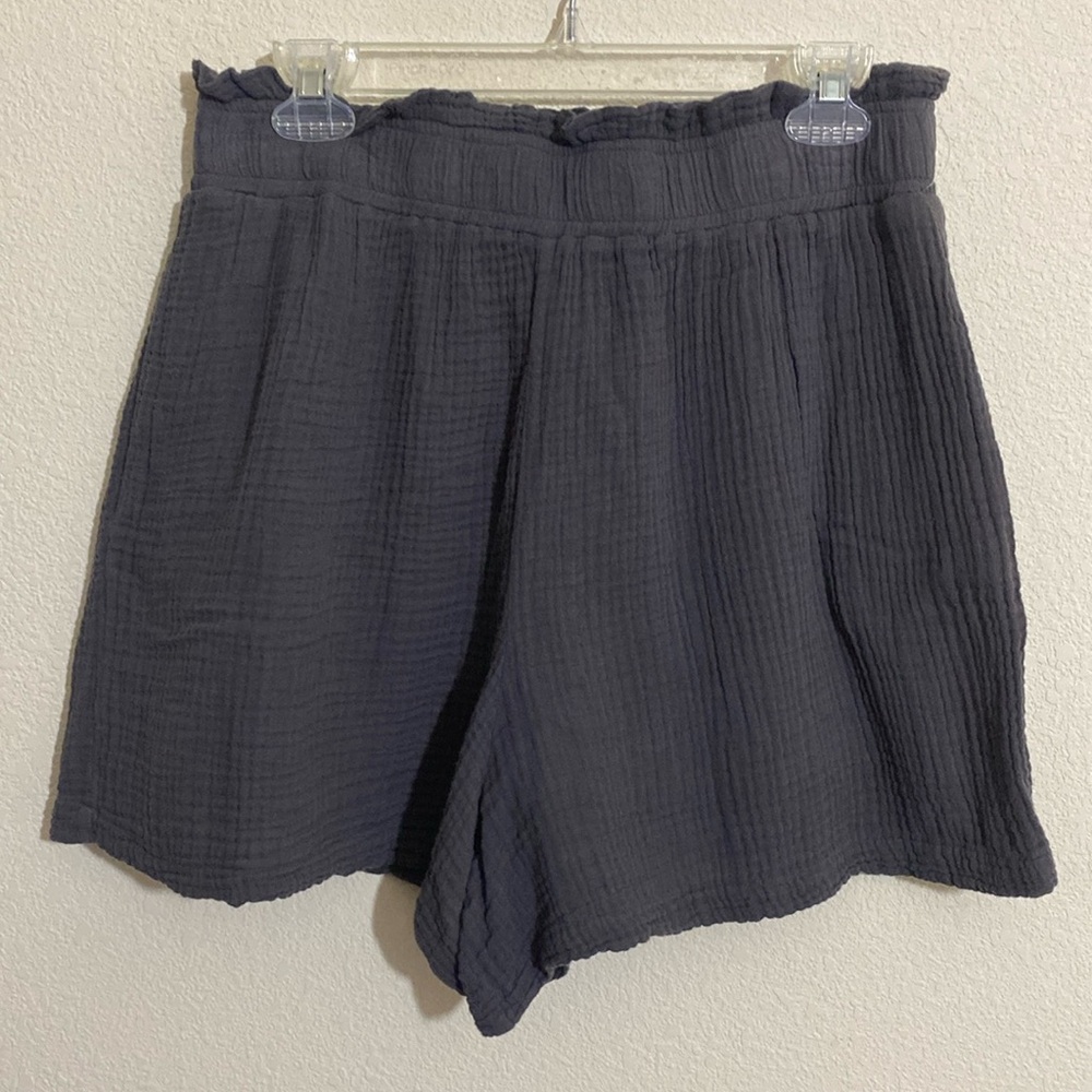 MONROW Stretch Gauze Shorts w Elastic Waist & Lined Pockets Women's Size XL